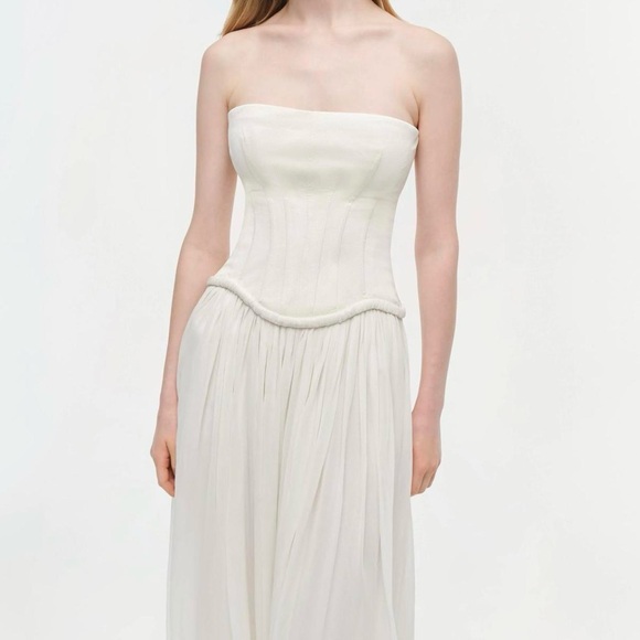 New With Tags Simkhai Adalys Chic Strapless Ivory Dress - Picture 6 of 7